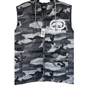 Men | Ecko Hooded Camo Vest